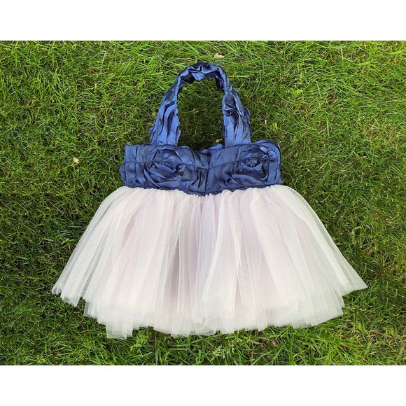 Flower Girl Bag, Graduation Party Tote Bag, Ballet Tote, Ballerina Blue Tote - Picture 4 of 4